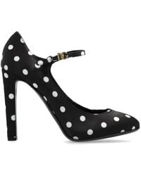 Dolce & Gabbana - Bianca Polka-Dot Satin Pumps - Lyst