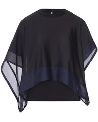 Sacai - Chiffon-Overlay Shirt - Lyst