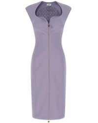 Elisabetta Franchi - Sweetheart-Neck Zip-Up Dress - Lyst