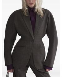 Mugler - Checked Kimono Jacket - Lyst