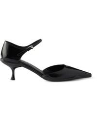 Prada - Brushed-Leather D'Orsay Pumps - Lyst