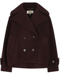 Chloé - Jack Met Dubbele Rij Knopen En Lange Mouwen - Lyst