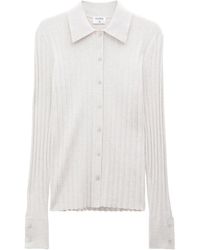 Filippa K - Ribbed-knit Mélange Shirt - Lyst