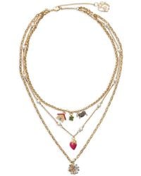 Burberry - Multi-Layered Charm Necklace - Lyst