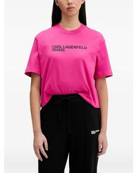 KARL LAGERFELD - Logo-Print T-Shirt - Lyst