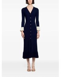 Sandro - Two-Tone Knit Maxi Dress - Lyst
