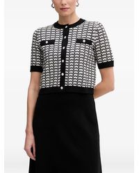 Morgan - Check-Pattern Cardigan-Layer Mini Dress - Lyst