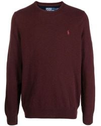 Polo Ralph Lauren - Burgundy Wool Crew Neck Pullover - Lyst