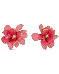 Oscar de la Renta - Flower Enamel-detail Earrings - Lyst