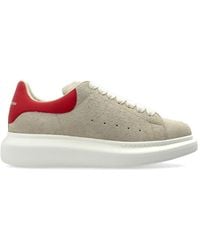 McQueen - Oversized Lace-Up Suede Sneakers - Lyst