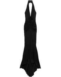 Blumarine - Rose-Appliqué Halterneck Maxi Dress - Lyst
