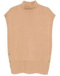 Twinset - Button-Detail High-Neck Knitted Vest - Lyst