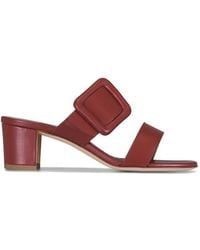 Manolo Blahnik - Titubanew Buckle-Strap Heeled Sandals - Lyst