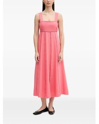 DKNY - Bow-Detail Ladder-Stitch Midi Dress - Lyst