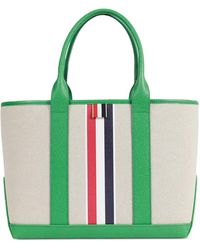 Thom Browne - Kleine Pepper Tool Tote Bag Aus Canvas Mit Rwb-Streifen - Lyst