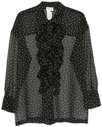 P.A.R.O.S.H. - Star-Print Ruffled Shirt - Lyst