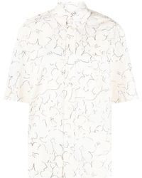 Plan C - Camisa con motivo floral y manga corta - Lyst