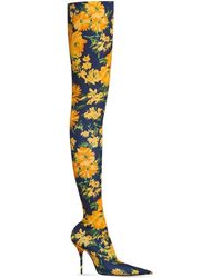 Balenciaga - Botas altas con estampado floral - Lyst