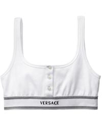 Versace - Ribbed Cotton-Jersey Bralette - Lyst