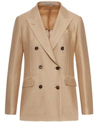 Tagliatore - Cotton Double-Breasted Jacket - Lyst