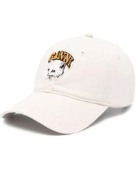 Ganni - Cat-Embroidered Baseball Cap - Lyst