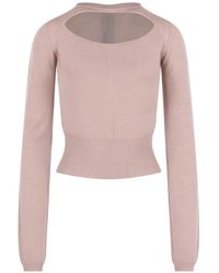 Rick Owens - Cut-Out Ribbed-Hem Sweater - Lyst