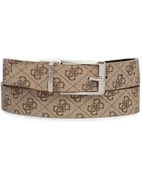 Guess - Bucharest Logo-Print Reversible Belt - Lyst