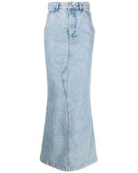 Moschino - Long Washed-Denim Skirt - Lyst