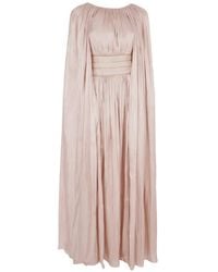 Baruni - Basima Cape-Sleeves Slit Maxi Dress - Lyst