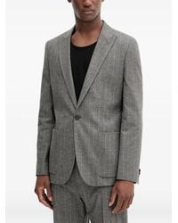 HUGO - Checked Single-Breasted Blazer - Lyst