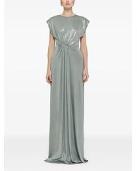 Nissa - Ruched Metallic Stretch-Jersey Maxi Dress - Lyst