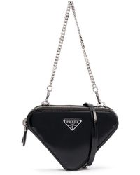 Prada - Mini sac en cuir Nappa à design triangulaire - Lyst