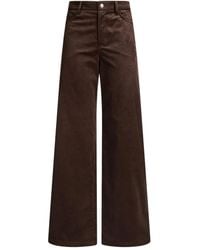 Liu Jo - Wide-Leg Corduroy Trousers With Button And Z - Lyst