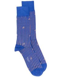 Paul Smith - Music-Note Pinstripe Socks - Lyst
