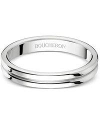 Boucheron - Platinum Godron Band Ring - Lyst