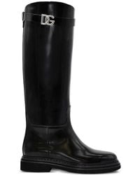 Dolce & Gabbana - Knee-High Leather Riding Boots - Lyst