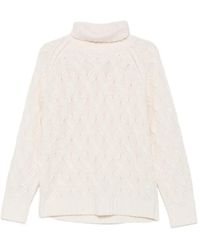 Eleventy - Cable-Knit Roll-Neck Sweater - Lyst