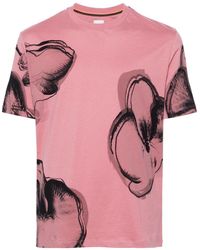 Paul Smith - Orchid-print Cotton T-shirt - Lyst