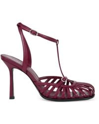 POTAMY - T-Strap Caged Leather Pumps - Lyst