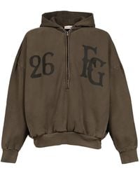 Fear Of God - Baseball Club Logo-Print Half-Zip Hoodie - Lyst