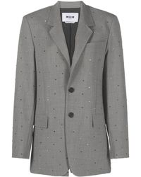MSGM - Notched-lapel Single-breasted Blazer - Lyst