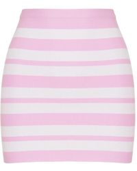 Hervé Léger - The Spotlight Striped Mini Skirt - Lyst