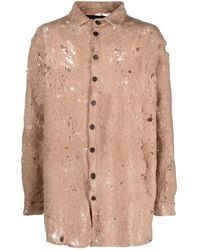 VITELLI - Camicia A Maniche Lunghe Con Taglio A Vivo - Lyst