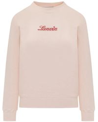 Lanvin - Sweatshirt Logo Manuscrit Bouclette - Lyst