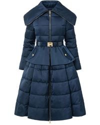 Elisabetta Franchi - Padded Circle-Skirt Down Coat - Lyst