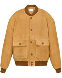 Saint Laurent - Suede Bomber Jacket - Lyst
