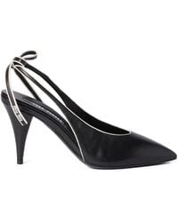 Miu Miu - Zapatos con tacón de 85 mm, tira trasera y lazo - Lyst