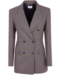 P.A.R.O.S.H. - Check-Pattern Double-Breasted Blazer - Lyst
