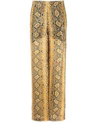 Gcds - Sequin-embellished Snakeskin-print Trousers - Lyst