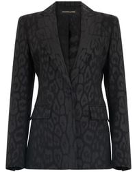 Roberto Cavalli - Animal-Print Single-Breasted Jacket - Lyst